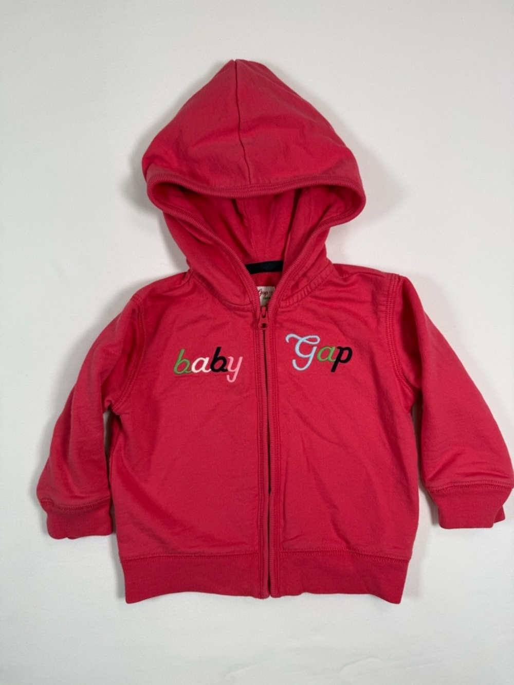 BABY GAP Y2K Zip Up Hoodie Pink Infant 6-12 Months Logo Graphic Cute Cozy